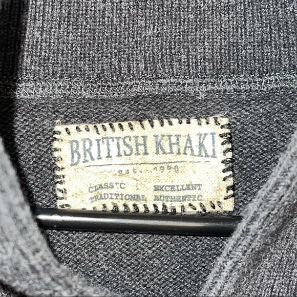 British Khaki Mens Grey Sweater Pullover {SIZE MEDIUM} - Picture 16 of 16